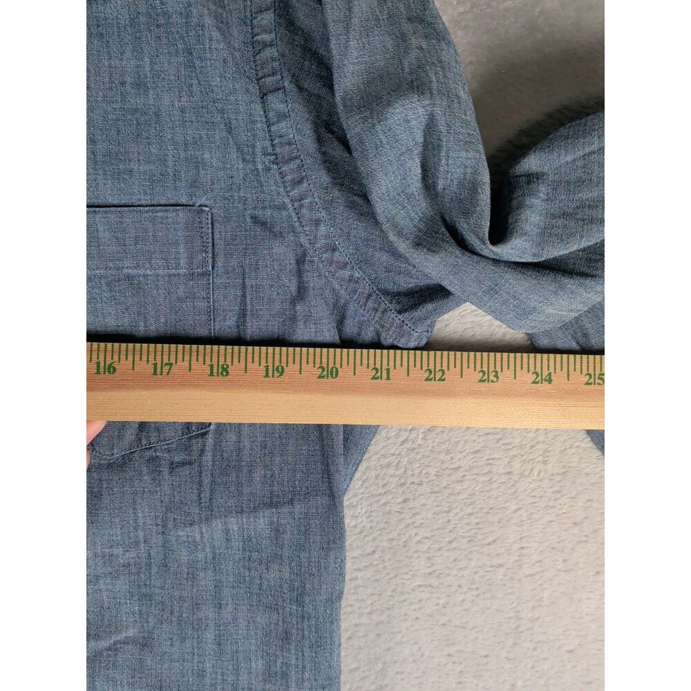 Peter Millar Chambray Shirt Men's Medium long sleeve blue Button Front - Picture 5 of 9